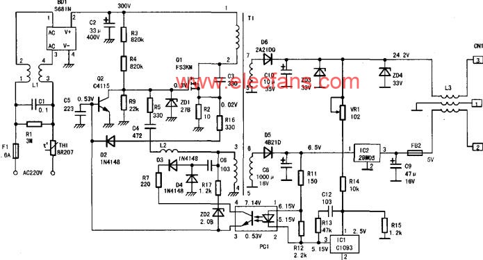 佳能S100SP打印机开关电源原理分析