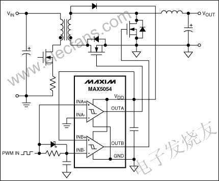 MAX5054-MAX5057双、高速MOSFET驱动器