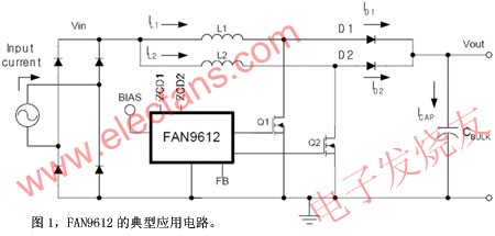 FAN9612交错式PFC控制器在高功率电源中的应用