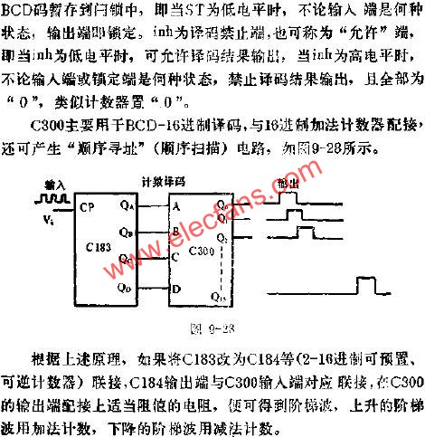 <b class='flag-5'>C300</b>四位锁定4线-16线译码器的应用线路图