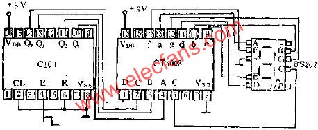 CT4003<b class='flag-5'>七段</b>字形<b class='flag-5'>譯碼器</b>的應(yīng)用線(xiàn)路圖