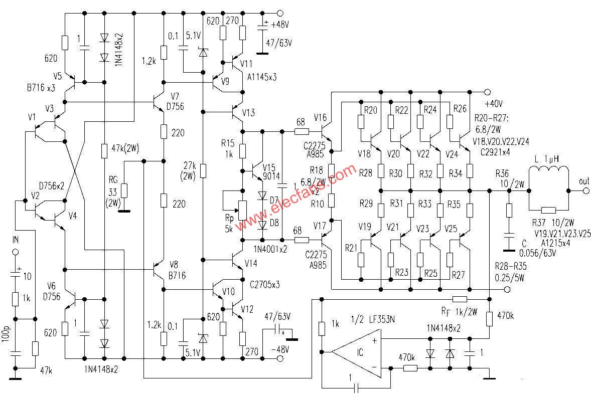 <b class='flag-5'>分立</b><b class='flag-5'>元件</b>功放<b class='flag-5'>電路圖</b>3例