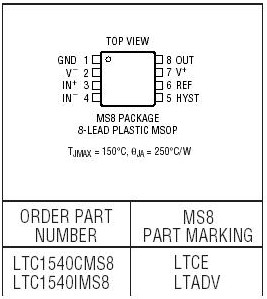 LTC1540-Nanopower <b class='flag-5'>Comparator</b> w