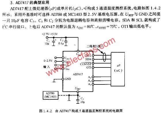 AD7417型5通道精密智能温度传感器