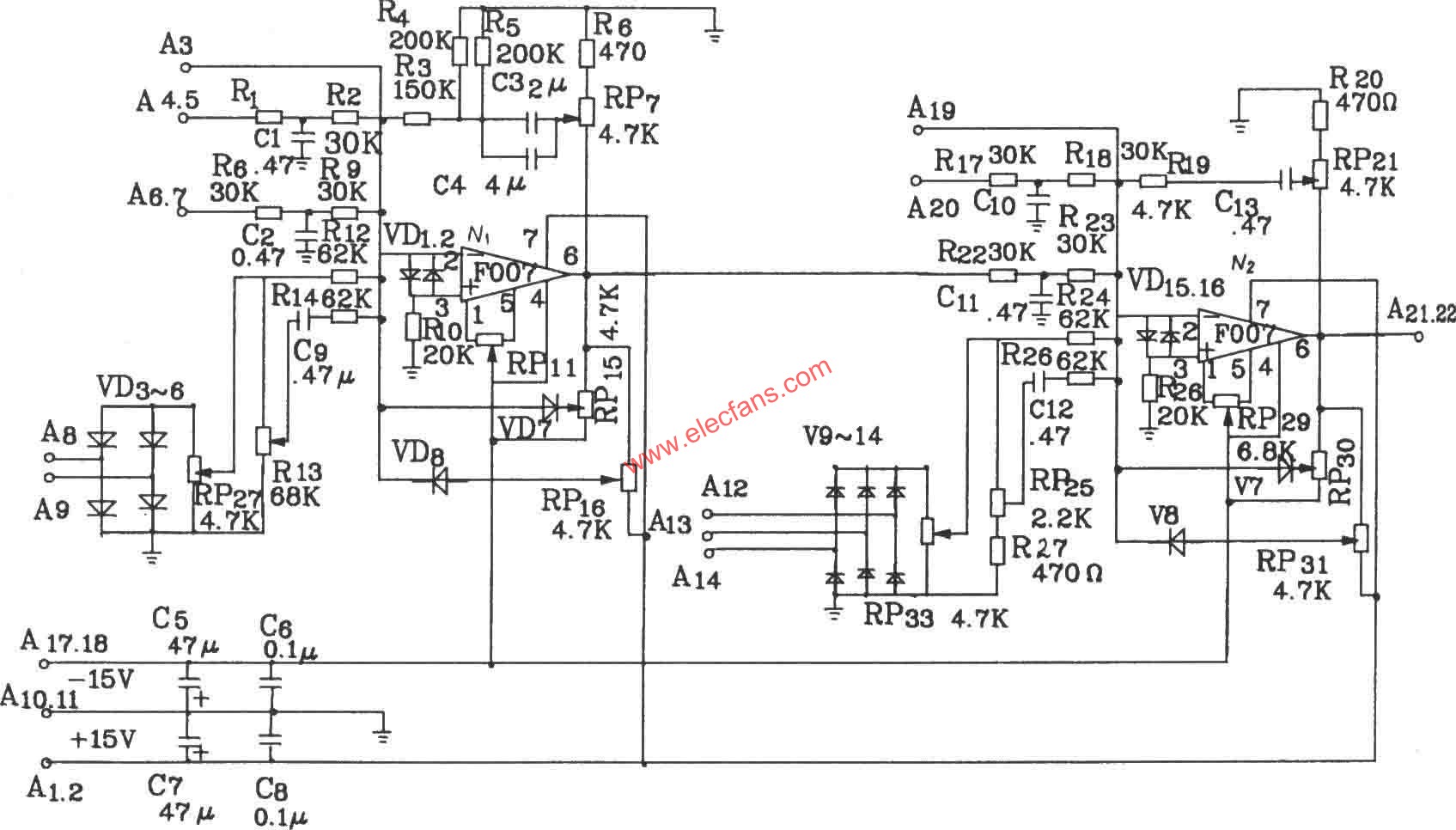 KJT1調(diào)節(jié)控制板電原理圖