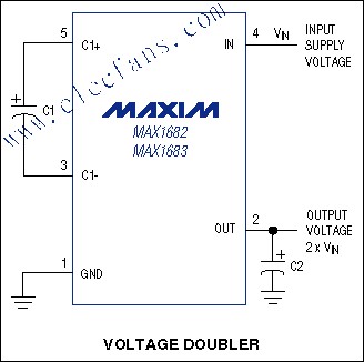 MAX1682, MAX1683 单片电压倍增器