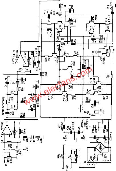AV-501型功率放大器电路图