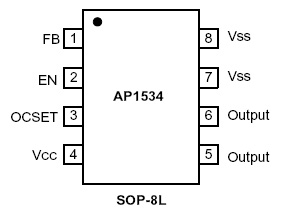 DIODES调变控制降压变流器AP1534