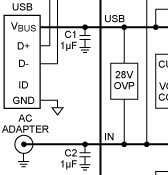利用USB和适配器<b>供电</b>的<b>充电器</b>电路