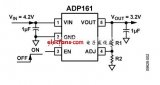 ADP161线性调节器组成的1.8V,3.2V固定电压输出电路