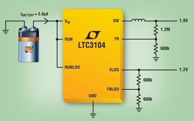 凌力尔特推出固定频率同步降压型转换器LTC3103和LTC3104