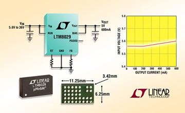 凌力尔特推出5uA静态电流DC/DC降压型微型模块稳压器LTM8029