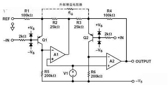 AD627仪表放大电路图