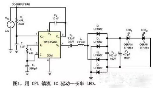 CFL鎮流器IC驅動LED應用電路詳解