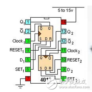 cd4013中文资料汇总（引脚图及功能_工作原理及方式_功能结构_参数_应用电路详解）