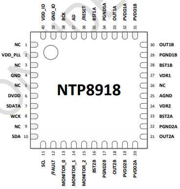 2x15W雙通道立體聲內置DSP數字功放NTP8918介紹
