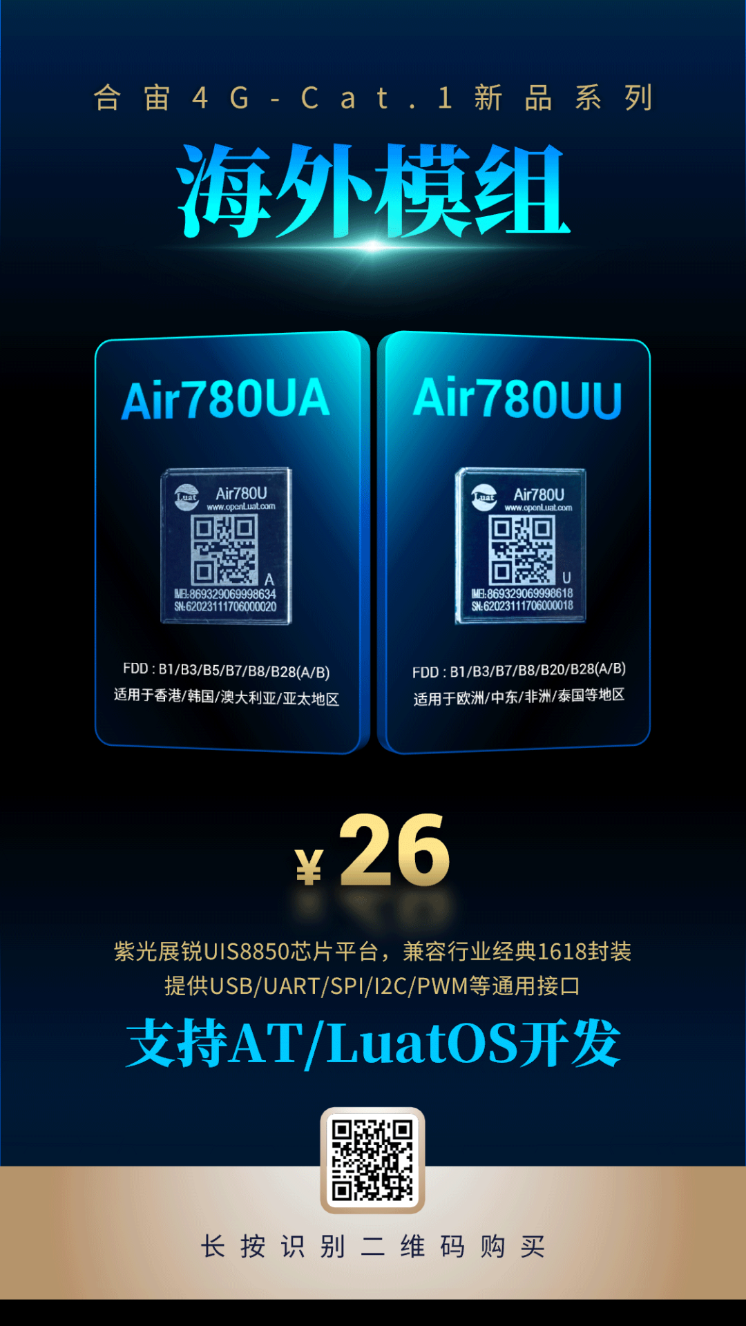合宙海外模组硬核出击，Air780UA&amp;Air780UU全新上市