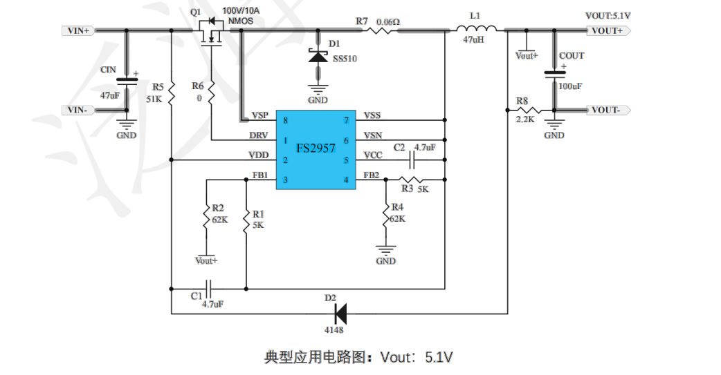 DCDC150V降压12V/5A、5V/5A恒压电源供电芯片FS2957