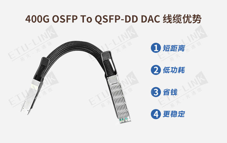 <b class='flag-5'>400G</b> OSFP To QSFP-DD DAC最新产品解决方案