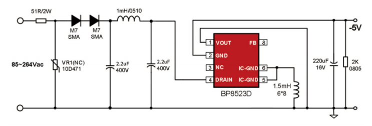 SOP7晶豐明源<b class='flag-5'>BP</b>8523D非隔離<b class='flag-5'>開關(guān)電源</b><b class='flag-5'>驅(qū)動(dòng)</b><b class='flag-5'>芯片</b>