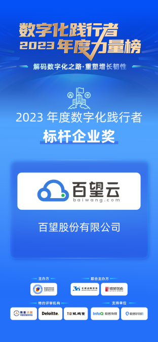 实至名归！百望云荣获 “2023年度数字化践行者标杆企业奖”