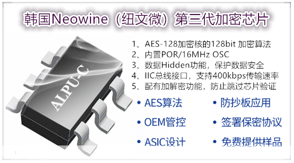 韓國Neowine（紐文微）第三代加密芯片ALPU-C