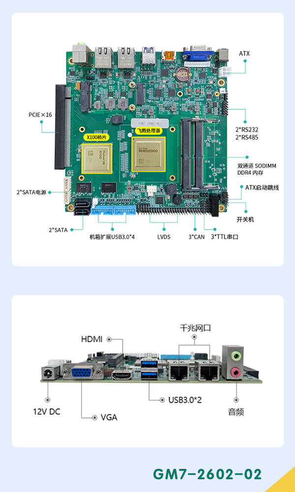 全国产化飞腾D2000 M-ITX主板