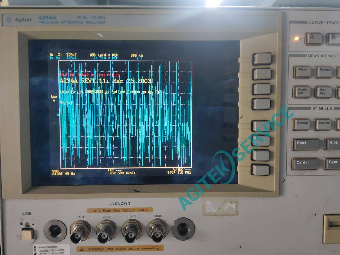 Agilent 安捷倫4294A阻抗分析儀開機報錯的維修流程