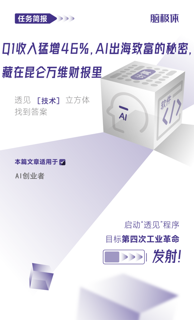 Q1收入猛增46%，AI出海致富的秘密，藏在<b class='flag-5'>昆侖</b><b class='flag-5'>萬維</b>財報里