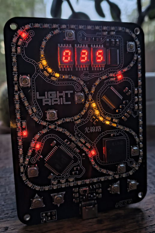 Made with KiCad（133）：Light Rail PCB 游戲