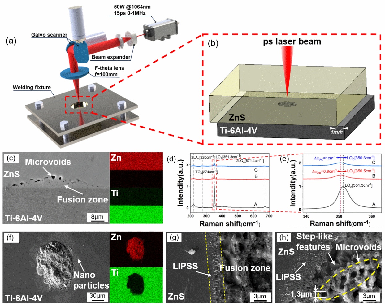 上光所在ZnS晶體–鈦合金異質(zhì)材料高強(qiáng)度超快激光焊接領(lǐng)域取得重要進(jìn)展