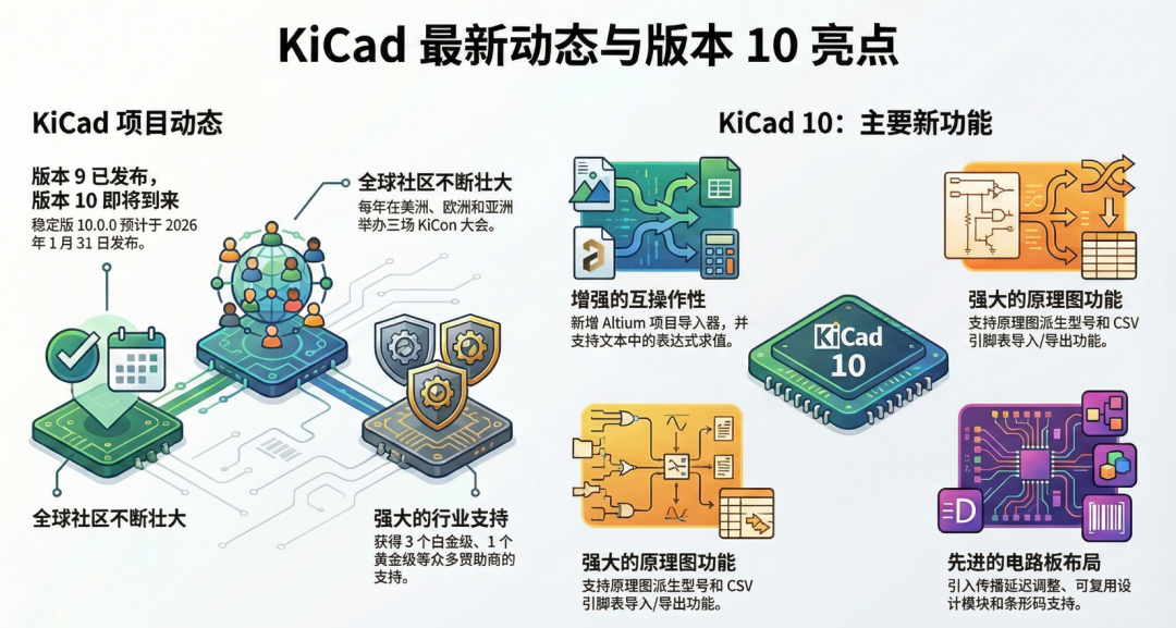 <b class='flag-5'>KiCad</b> 項目動態(tài)與 <b class='flag-5'>KiCad</b> 10 <b class='flag-5'>版本</b>亮點