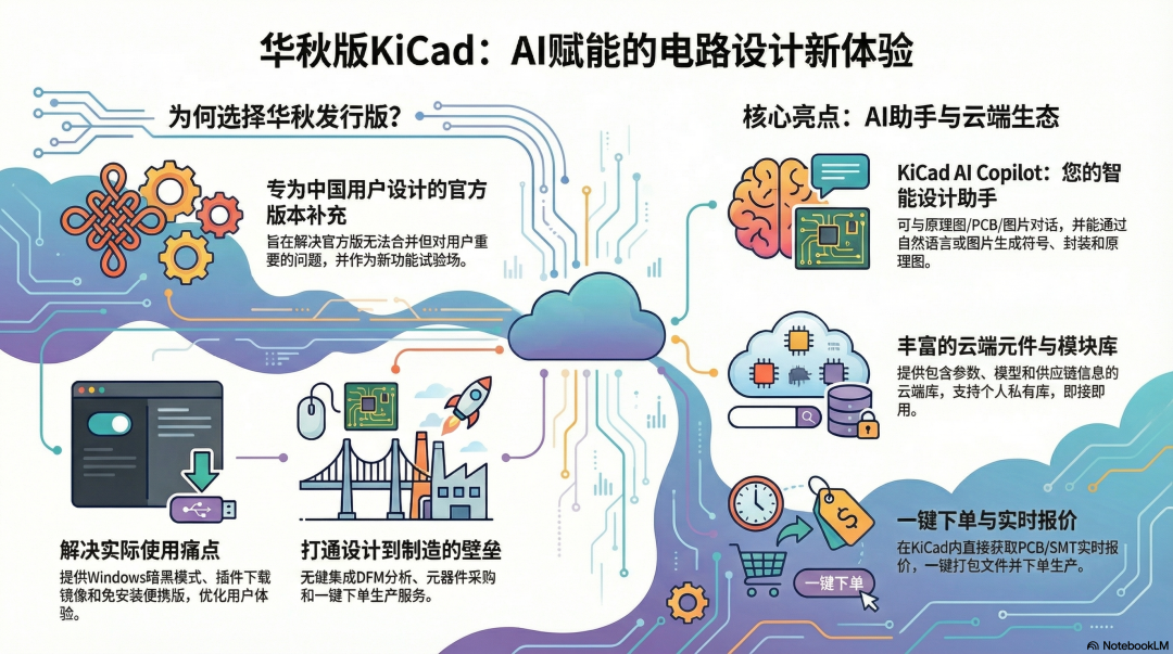 <b class='flag-5'>KiCad</b><b class='flag-5'>華</b><b class='flag-5'>秋</b><b class='flag-5'>發(fā)行版</b>：AI賦能的電子設計新體驗