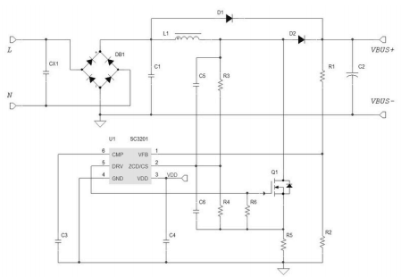 南芯 SOUTHCHIP SC3201 9-30V 輸入 高效 CrM Boost PFC 控制器 規(guī)格書 佰祥電子