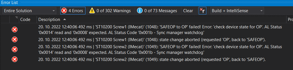 如何解决使用TwinCAT时EtherCAT网络出现“Sync Manager Watchdog”报错