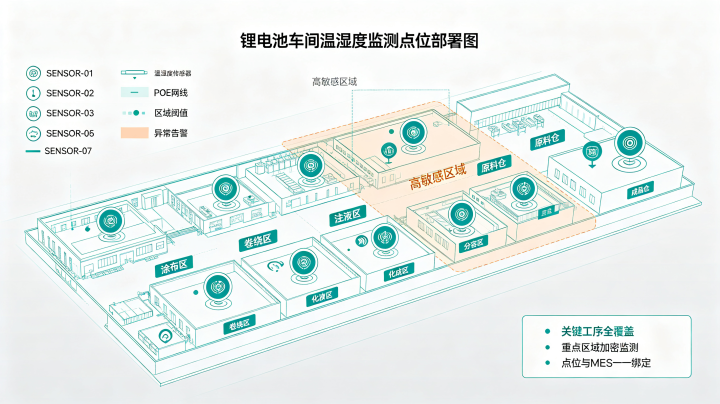 锂电生产车间环境温湿度智能监测与MES数据对接实施方案