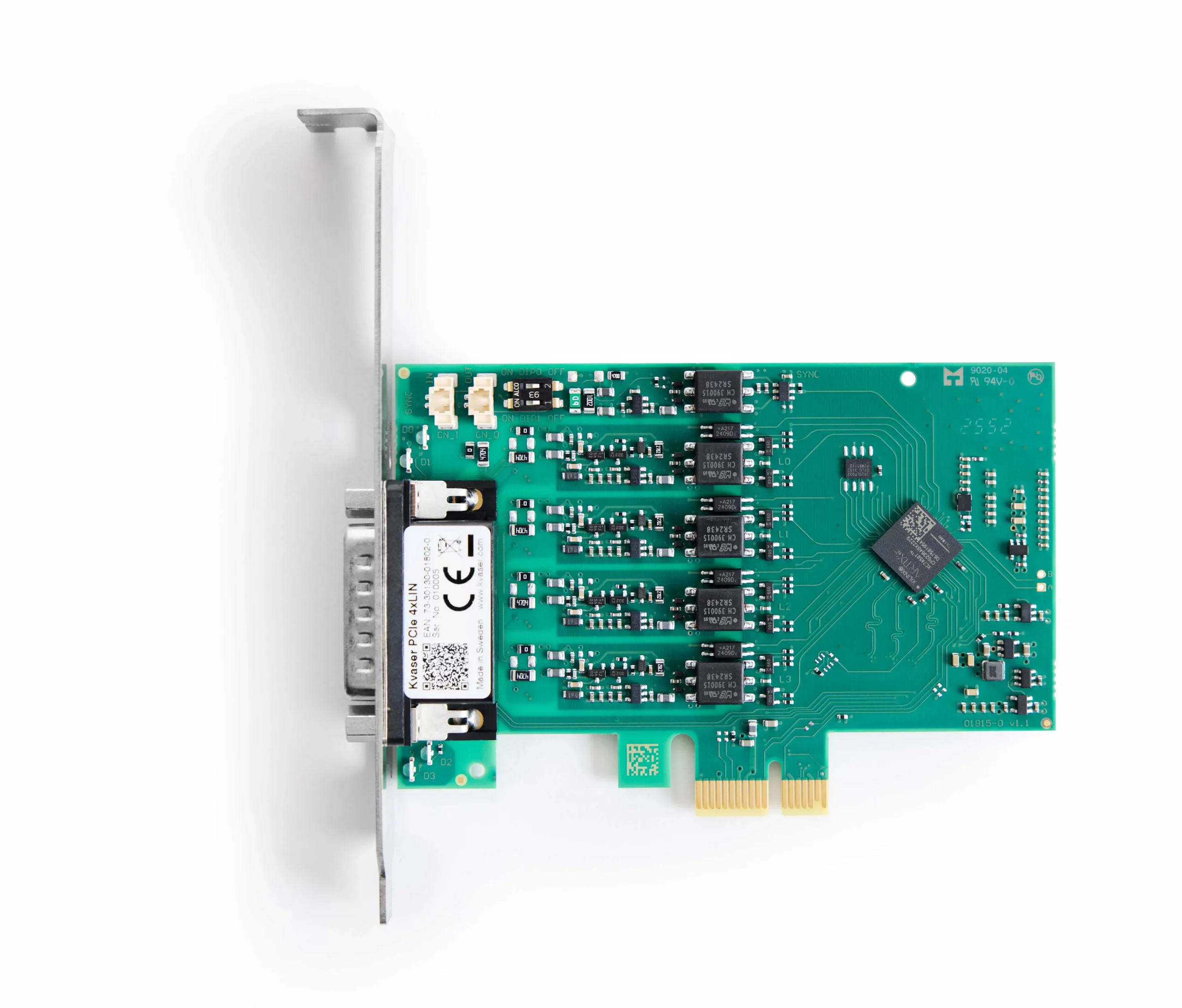 工业车载 LIN 总线测试利器：Kvaser PCIe 4xLIN 四通道隔离 PCIe 通讯卡深度解析  编码: 73-30130-01802-0