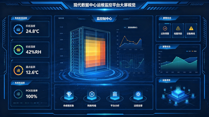 老旧机房改造难布线？POE 网口温湿度传感器大幅缩减施工工作量