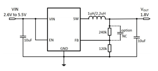 SY8089兼容MT3520B 5.5V/2A 2MHZ 同步降壓轉換器