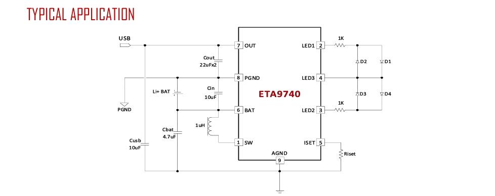 供应钰泰ETA9740三合一移动电源芯片