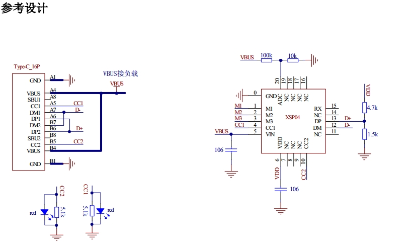 PD取电快充协议芯片XSP04支持PD+QC+AFC+FCP+SSCP+SVOOC 多协议取电 5V、 9V、 12V、 15V、 20V