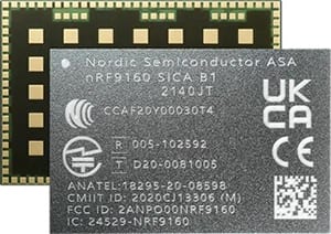 带有 LTE-M/NB-IoT 调制解调器和 GNSS 的 Nordic Semiconductor nRF9160 SiP 图片