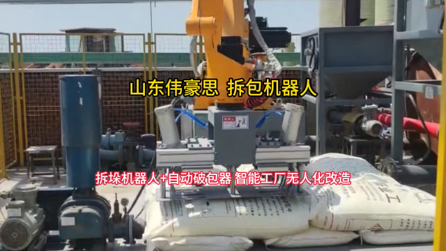 硫酸鈉全自動拆袋機械手 機器人自動拆包機流程 #機械 #自動化設(shè)備 