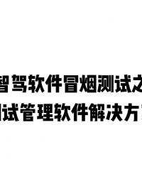 智駕軟件冒煙測(cè)試之測(cè)試管理軟件解決方案#ADAS #自動(dòng)駕駛 #冒煙測(cè)試 