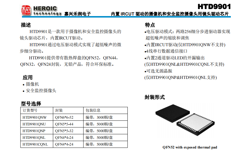 HTD9901內置IRCUT驅動的<b class='flag-5'>攝像</b>機和安全監控<b class='flag-5'>攝像</b>頭用<b class='flag-5'>鏡頭</b>驅動芯片