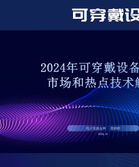 2024年可穿戴设备产业市场和热点技术解析 （上）