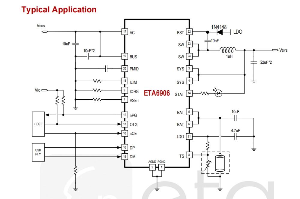 供应ETA6906 13.5V/3A,1芯电池充电