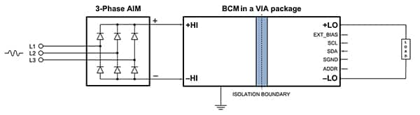 Vicor BCM 需要一个整流的交流输入示意图（点击放大）。