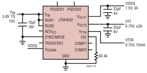 超薄三路输出μ<b class='flag-5'>Module</b><b class='flag-5'>稳压器</b>适合PCB的0.5cm2面积和背面