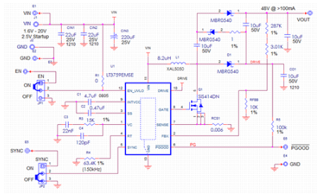 LT3759 DC/DC<b class='flag-5'>控制器</b>可在<b class='flag-5'>低</b><b class='flag-5'>至</b><b class='flag-5'>1.6V</b>的<b class='flag-5'>電壓下工作</b>